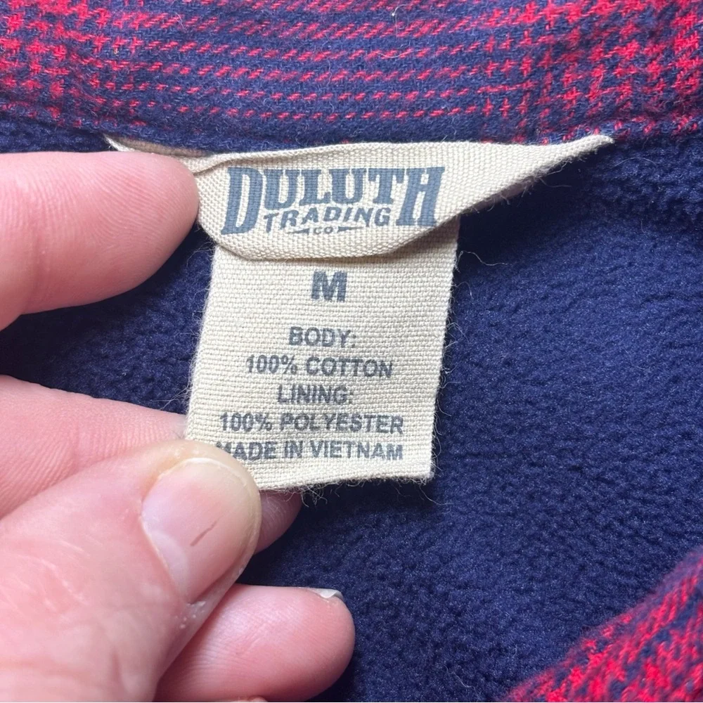 DULUTH TRADING FREE SWINGIN FLEECE LINED PLAID FLANNEL SHIRT JACKET SHACKET Med
